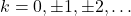 k = 0, \pm 1, \pm 2, \ldots