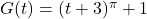 G(t) = (t+3)^{\pi} +1