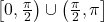 \left[0, \frac{\pi}{2}\right) \cup \left(\frac{\pi}{2}, \pi \right]