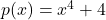 p(x) = x^{4} + 4