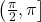 \left(\frac{\pi}{2}, \pi \right]