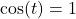 \cos(t) = 1