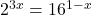 2^{3x} = 16^{1-x}