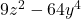 9z^2 - 64y^4