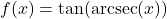 f(x) = \tan(\text{arcsec}(x))