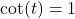 \cot(t) = 1