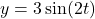 y = 3 \sin(2t)