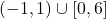 (-1,1) \cup [0,6]