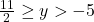 \frac{11}{2} \geq y > -5