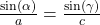 \frac{\sin(\alpha)}{a} = \frac{\sin(\gamma)}{c}