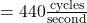 = 440 \frac{\text{cycles}}{\text{second}}