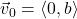 \vec{v}_{0} = \langle 0, b \rangle