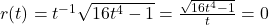 r(t) = t^{-1} \sqrt{16t^4-1} = \frac{\sqrt{16t^4-1}}{t}=0