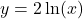 y = 2\ln(x)