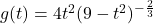 g(t) = 4t^2 (9-t^2)^{-\frac{2}{3}}