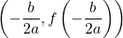 \left(-\dfrac{b}{2a}, f\left(-\dfrac{b}{2a}\right)\right)