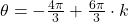 \theta = -\frac{4 \pi}{3} + \frac{6 \pi}{3} \cdot k