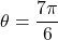 \theta = \dfrac{7\pi}{6}