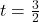 t = \frac{3}{2}