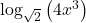 \log_{\sqrt{2}} \left(4x^3\right)