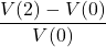 \dfrac{V(2) - V(0)}{V(0)}