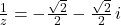 \frac{1}{z} = -\frac{\sqrt{2}}{2} - \frac{\sqrt{2}}{2} \, i