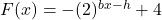 F(x) = - (2)^{bx-h} + 4