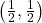 \left(\frac{1}{2}, \frac{1}{2}\right)