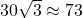 30 \sqrt{3} \approx 73