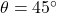 \theta = 45^{\circ}