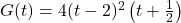 G(t) = 4(t-2)^2\left(t+\frac{1}{2}\right)