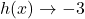 h(x) \rightarrow -3