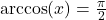 \arccos(x) = \frac{\pi}{2}