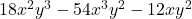 18x^2y^3 - 54x^3y^2 - 12xy^2