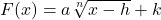 F(x) = a \sqrt[n]{x-h}+k