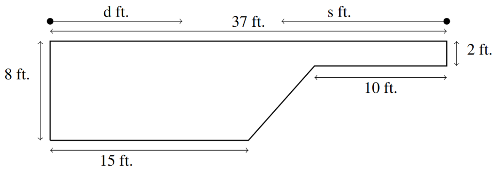 An irregular polygon with a six sides.
